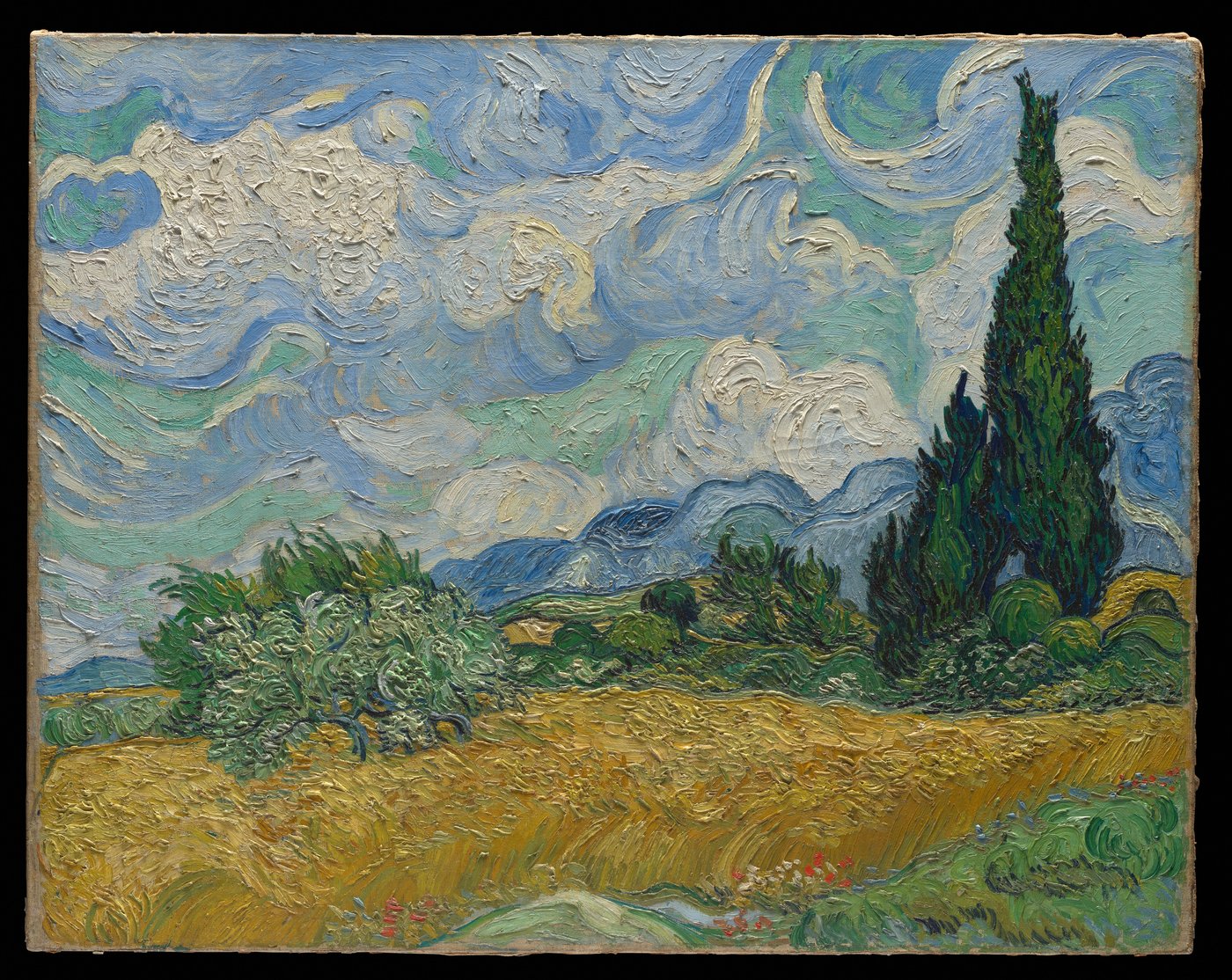 Wheat Field with Cypresses, a painting by Vincent van Gogh
